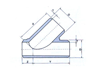 等径斜三通结构图